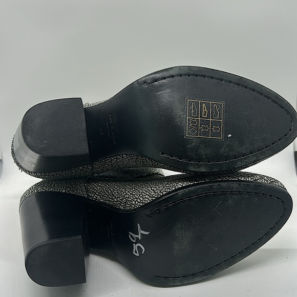 Rag & Bone Grey Crackled Leather Heel Ankle Boots Booties Shoes **Sz 40/Sz 10** - Picture 7 of 8